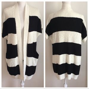 Vince Camuto Oversized Open Striped Cardigan Small